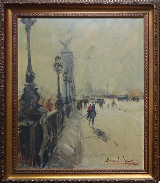 Bernard Lignon (French b. 1928), oil on canvas, Paris 1950, signed and inscribed, 55 x 46cm